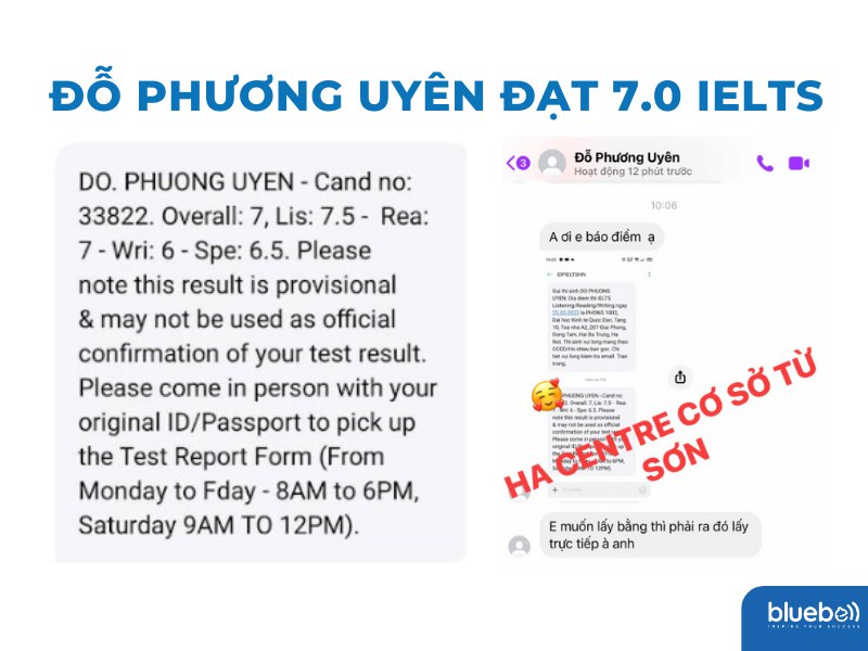 Đỗ Phương Uyên xuất sắc đạt 7.0 IELTS