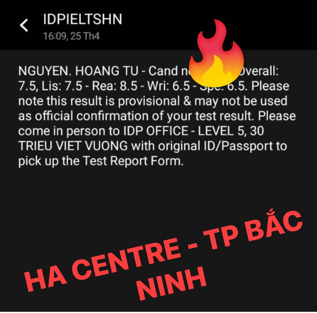 Thành tích Nguyễn Hoàng Tú xuất sắc đạt 7.5 IELTS