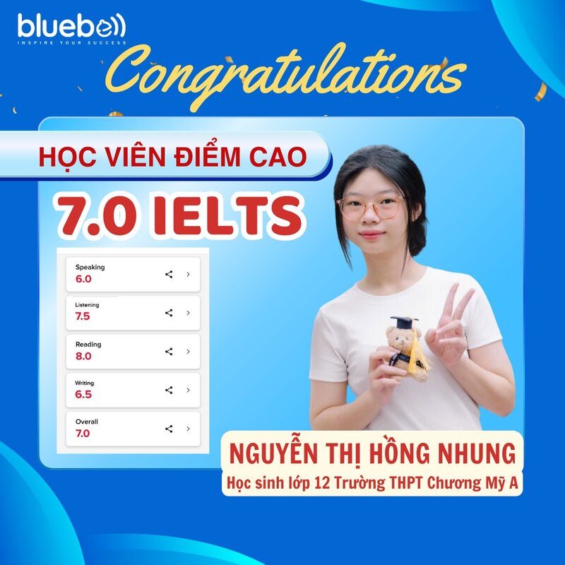 Nguyễn Thị Hồng Nhung đạt 7.0 IELTS
